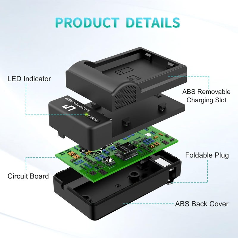 LP EN-EL14 EN EL14a Battery Charger, Charger Compatible with Nikon D3500, D5600, D3300, D5100, D5500, D3100, D3200, D5200, D5300, D3400, DF, Coolpix P7000, P7100, P7700, P7800 Cameras and More - Image 3